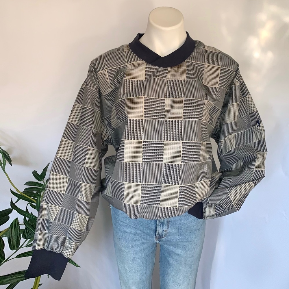 v i n t a g e :: Oversized Plaid PGA Golf Sweater Windbreaker